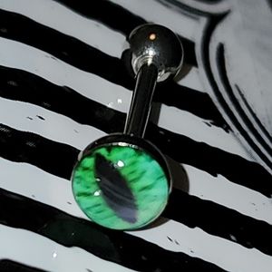 14g Cat eye tongue ring
